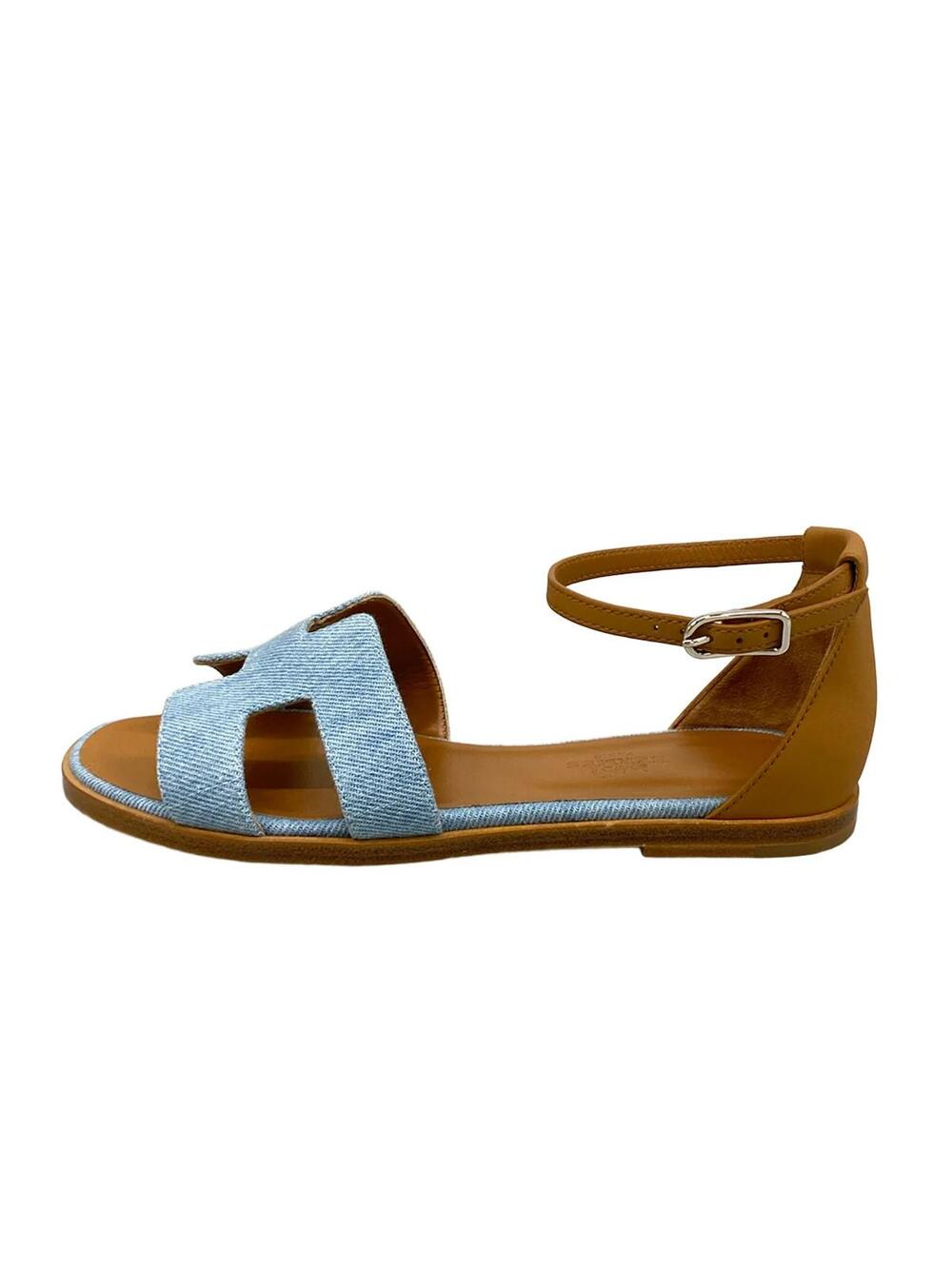 Hermes Santorini Light Blue Brown Denim #293786H10B